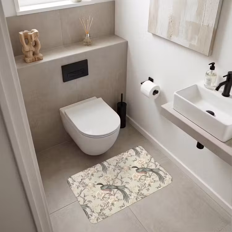 Wc Mat - Bloem - Vogel - Kleurrijk — 6