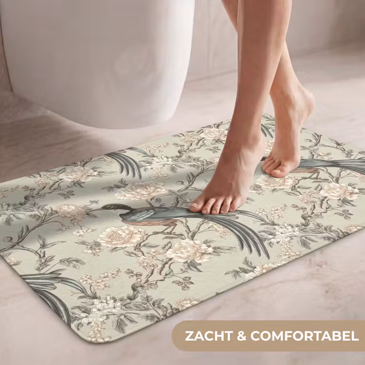 Wc Mat - Bloem - Vogel - Kleurrijk — 7