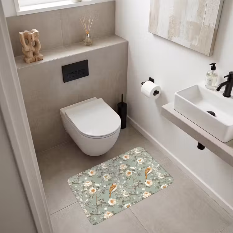 Wc Mat - Roze - Vogels - Kleurrijk — 6