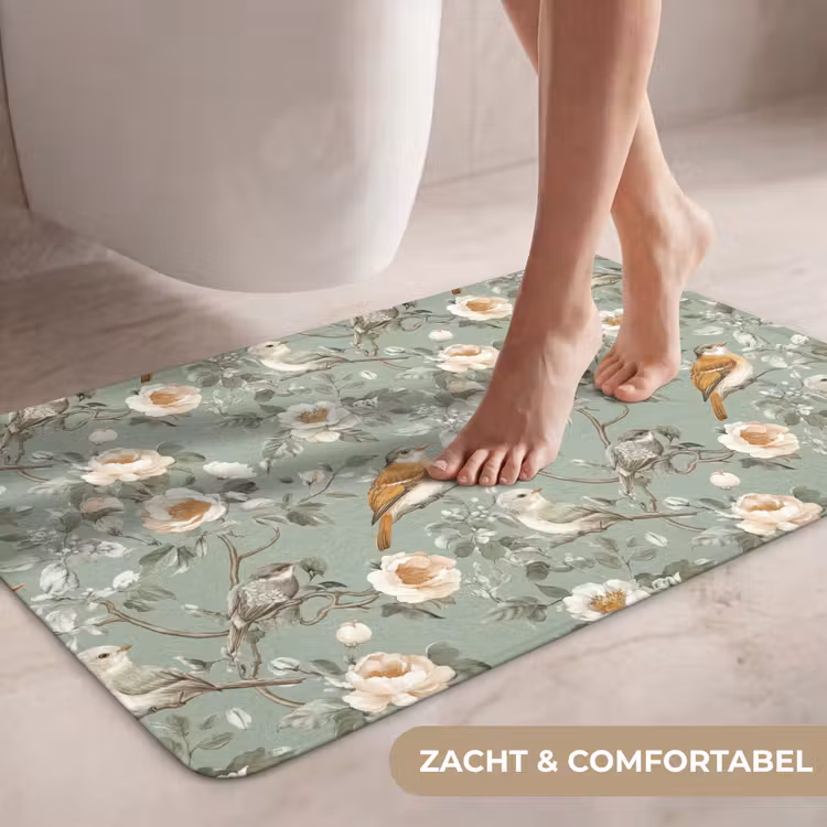 Wc Mat - Roze - Vogels - Kleurrijk — 7