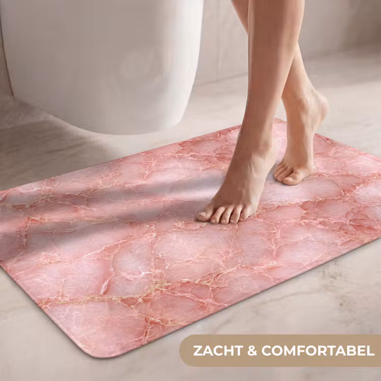 Wc Mat - Roze - Kwarts - Goud - Marmer — 7