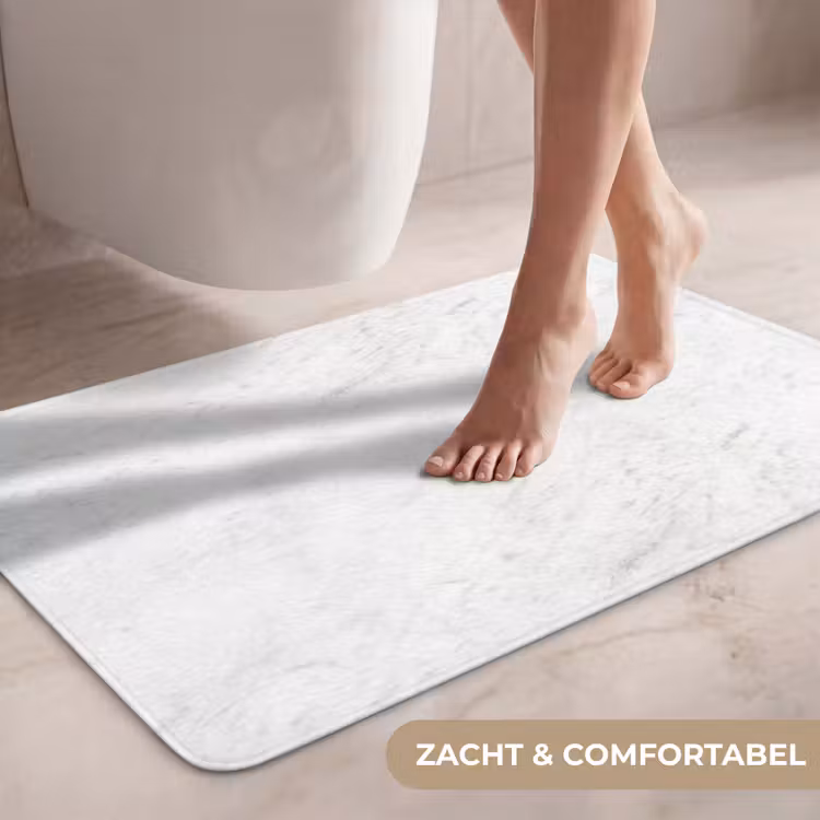 Wc Mat - Wit - Marmer - Grijze aders — 7
