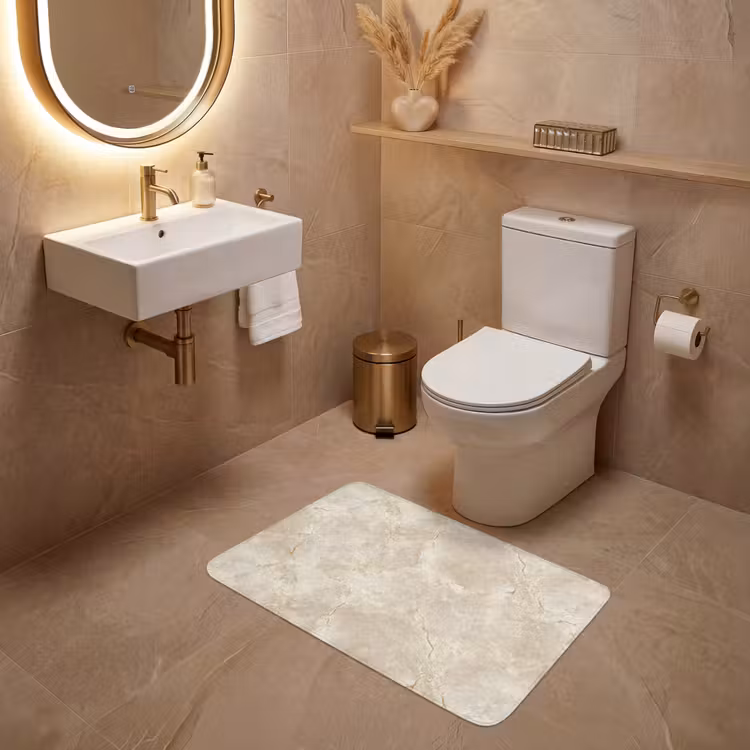 Wc Mat - Lichtbeige - Marmer - Aders — 4