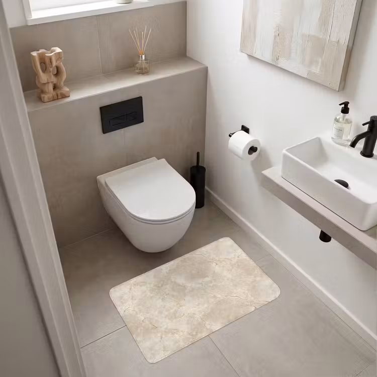 Wc Mat - Lichtbeige - Marmer - Aders — 6