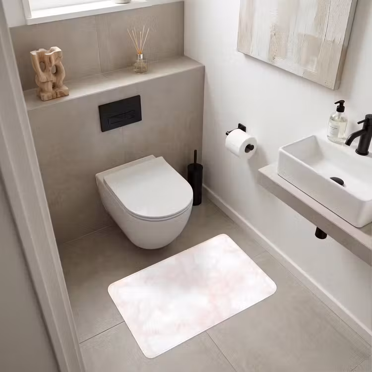 Wc Mat - Wolkenstructuur - Roze - Marmer — 6