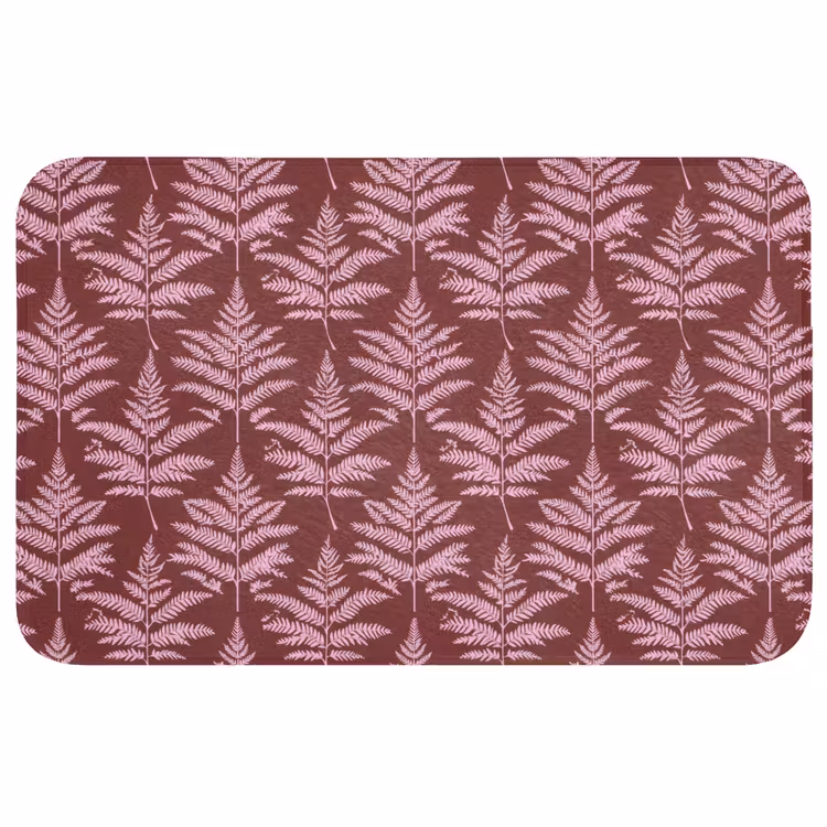 Wc Mat - Blad - Patroon - Paars — 1