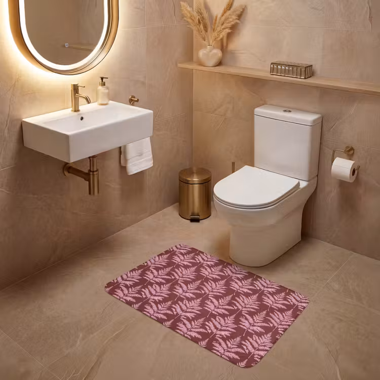 Wc Mat - Blad - Patroon - Paars — 4