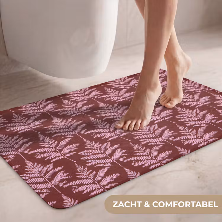 Wc Mat - Blad - Patroon - Paars — 7