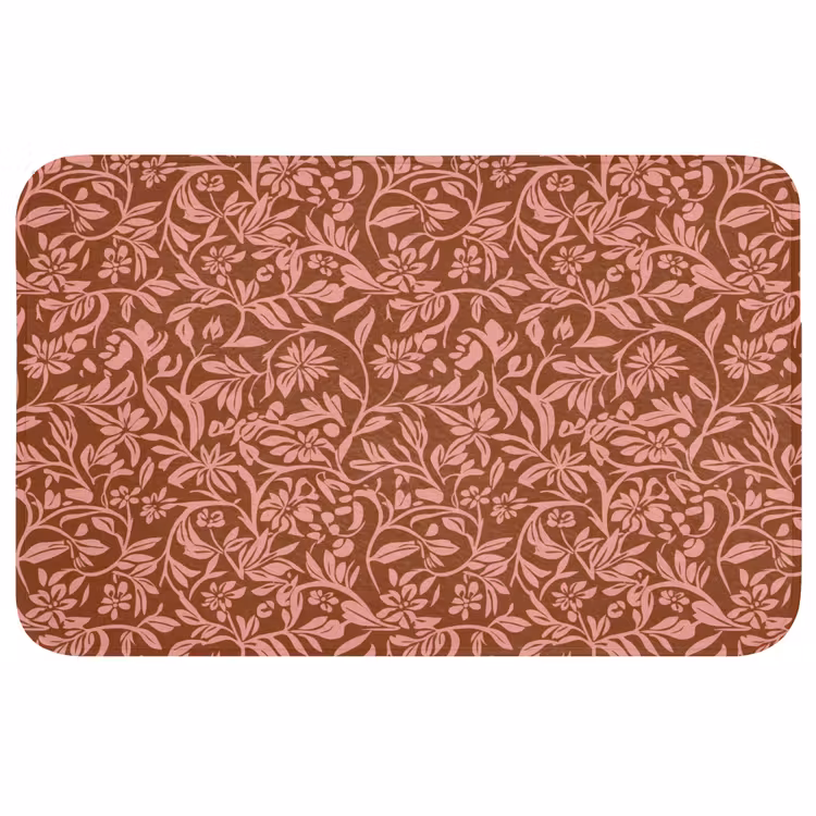 Wc Mat - Bloemen - Print - Roze — 1