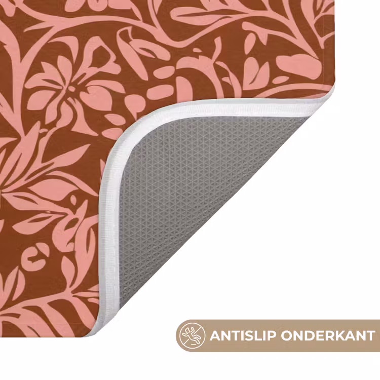 Wc Mat - Bloemen - Print - Roze — 3