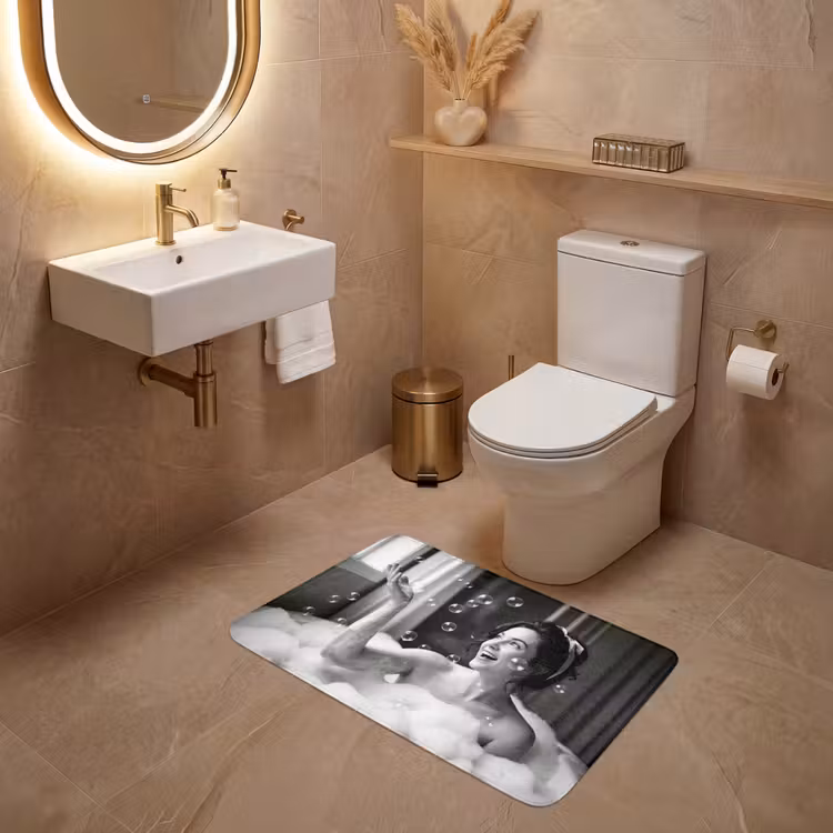 Wc Mat - Bad - Bubbels - Zwart - Wit — 4