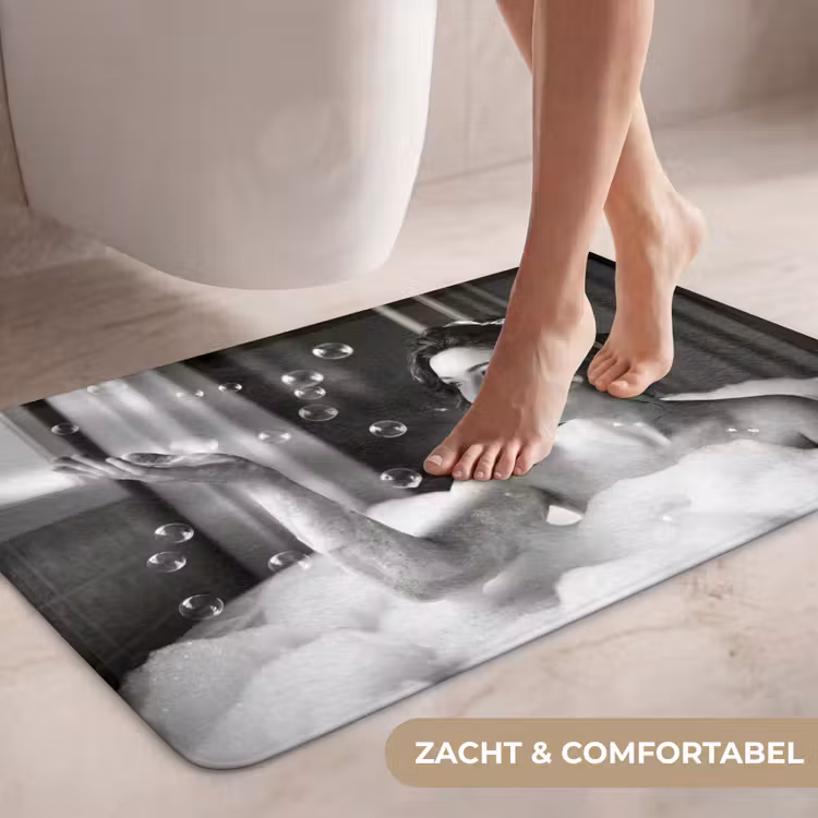 Wc Mat - Bad - Bubbels - Zwart - Wit — 7