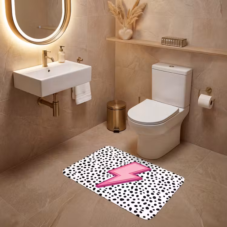Wc Mat - Bliksem - Roze - Stippen — 4