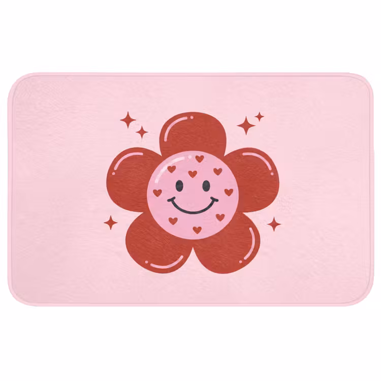 Wc Mat - Bloem - Roze - Hartjes — 1