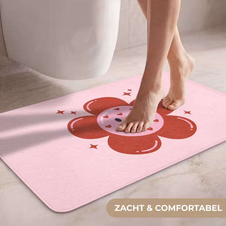 Wc Mat - Bloem - Roze - Hartjes — 7