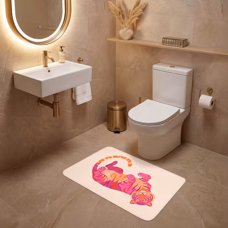 Wc Mat - Tijger - Roze - Oranje — 4