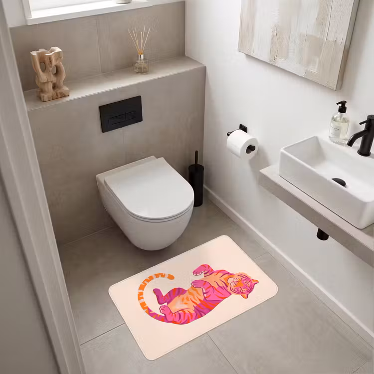 Wc Mat - Tijger - Roze - Oranje — 6