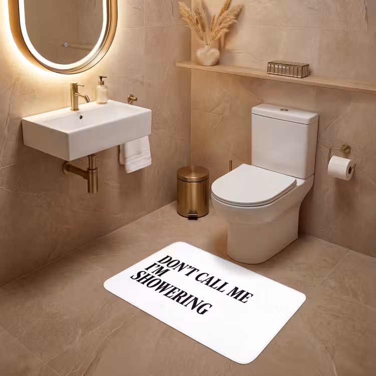Wc Mat - Tekst - Modern - Zwart - Wit — 4
