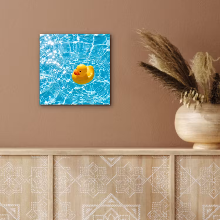 Aluminium schilderij - Badeend - Dobberen - Blauw — 5
