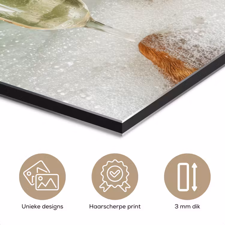 Aluminium schilderij - Hond - Bad - Champagne - Handdoek — 7