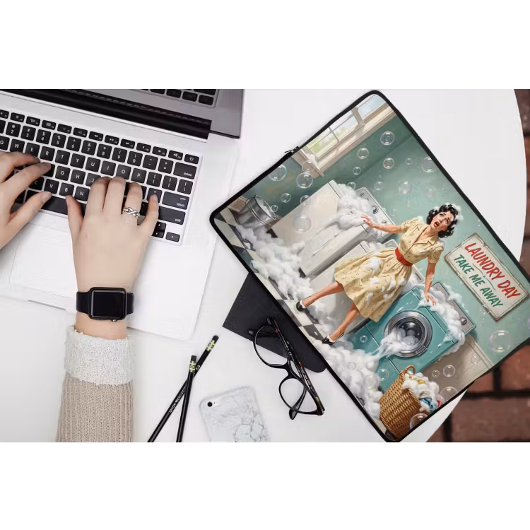 Laptophoes - Retro - Blauw - Vrouw — 3