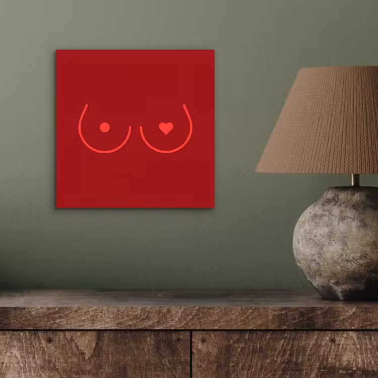 Aluminium schilderij - Minimalistisch - Lijnillustratie - Rood — 3