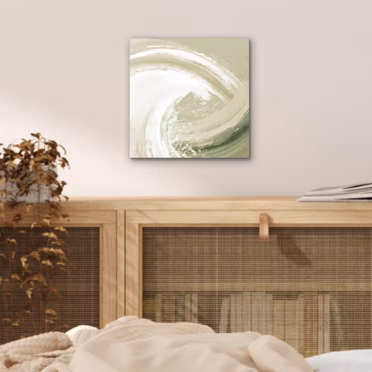 Aluminium schilderij - Abstract - Penseelstreken - Golven - Groen — 4