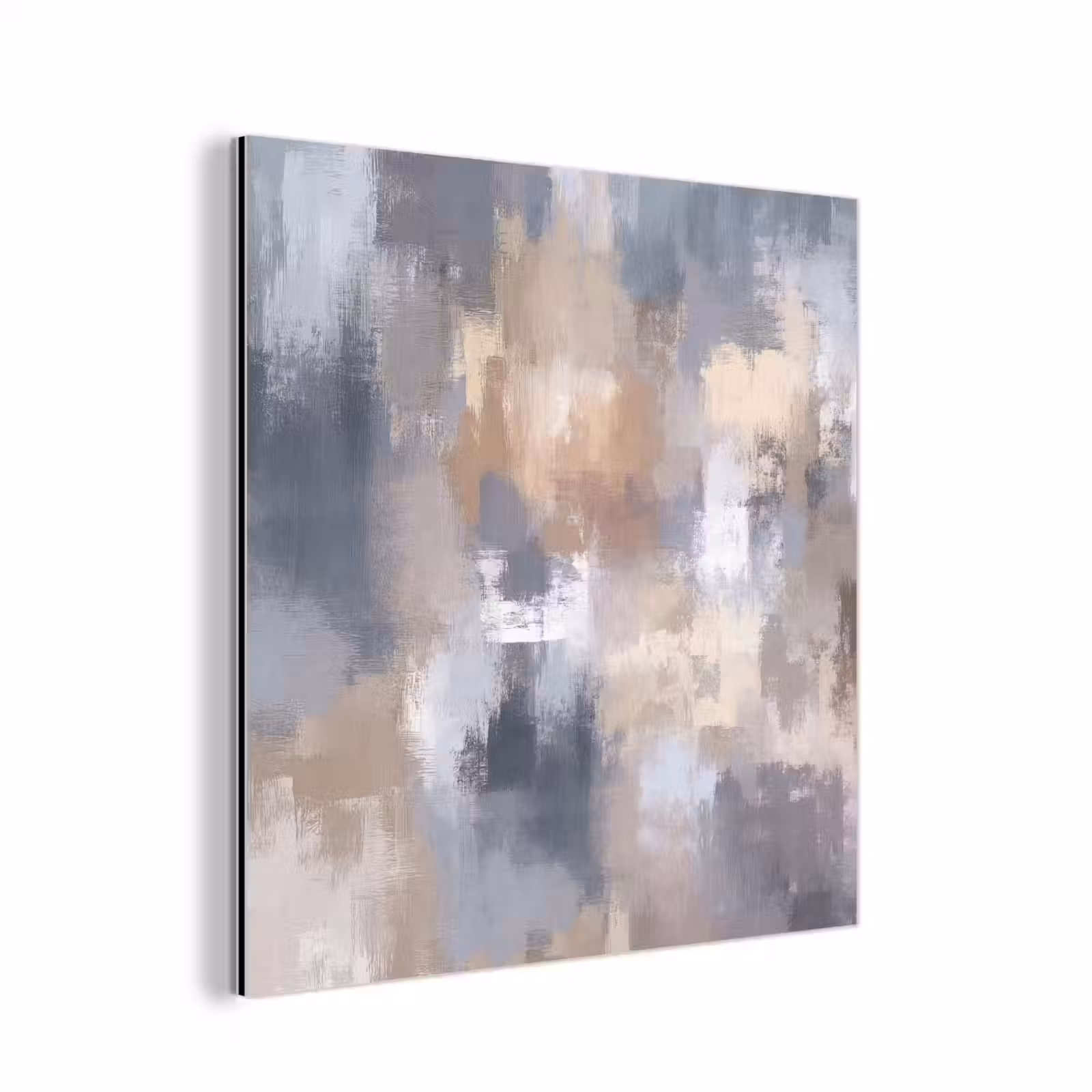 Aluminium schilderij - Penseelstreken - Schilderij - Beige — 1
