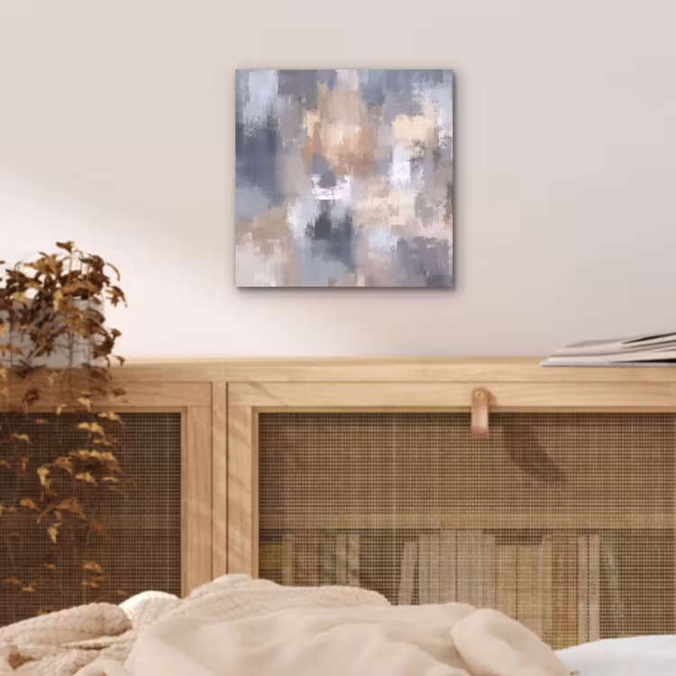 Aluminium schilderij - Penseelstreken - Schilderij - Beige — 4