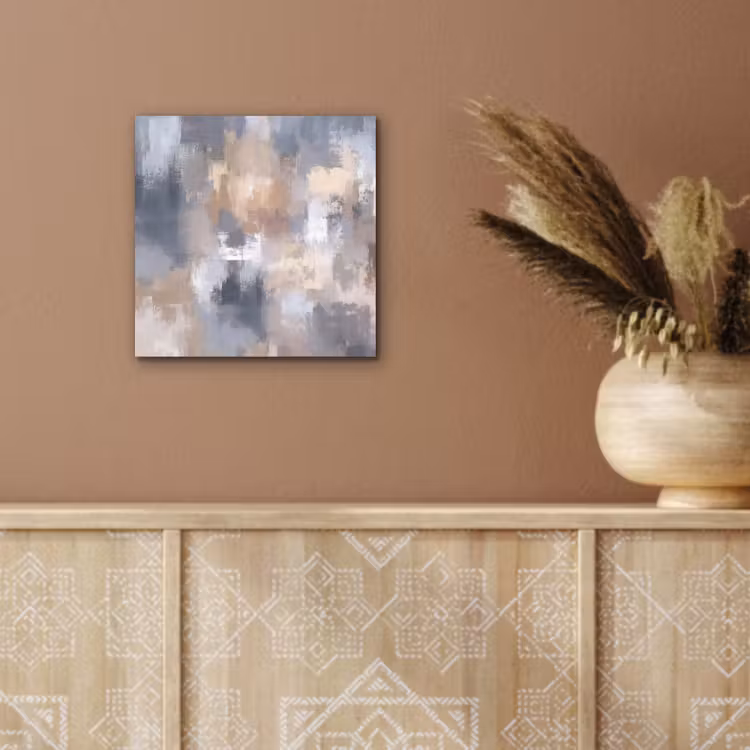 Aluminium schilderij - Penseelstreken - Schilderij - Beige — 5