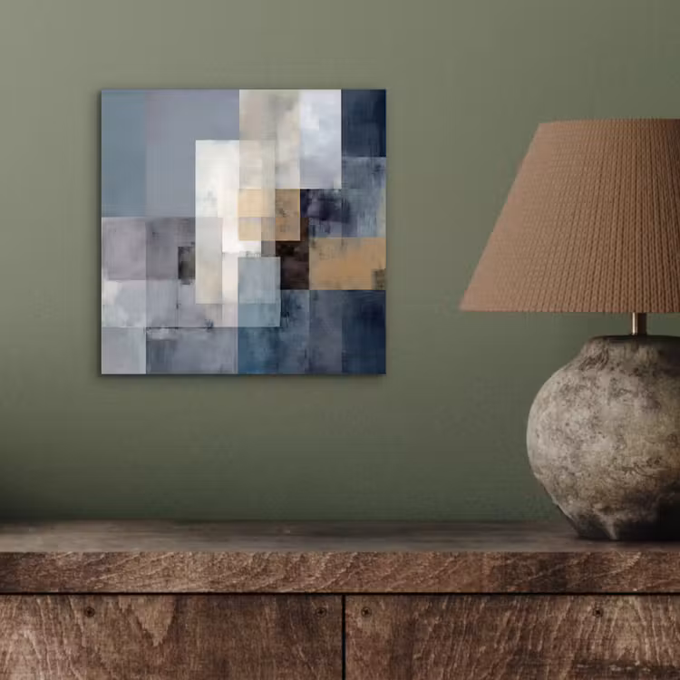 Aluminium schilderij - Rechthoeken - Abstract - Blauw — 3