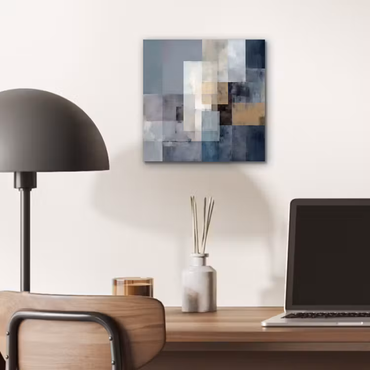 Aluminium schilderij - Rechthoeken - Abstract - Blauw — 6