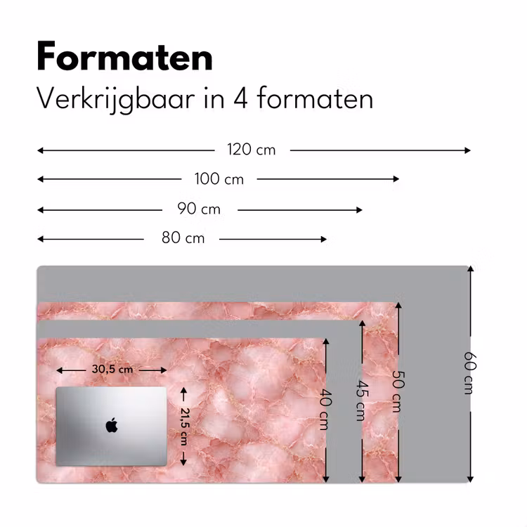 Bureau onderlegger - Roze - Kwarts - Goud - Marmer — 8
