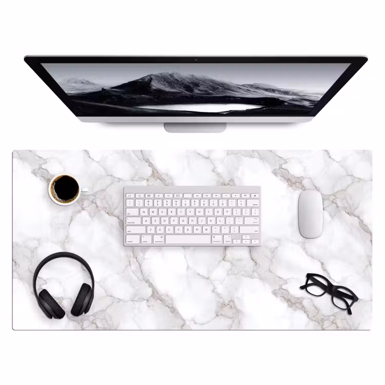 Bureau onderlegger - Wit - Marmer - Bruin — 4