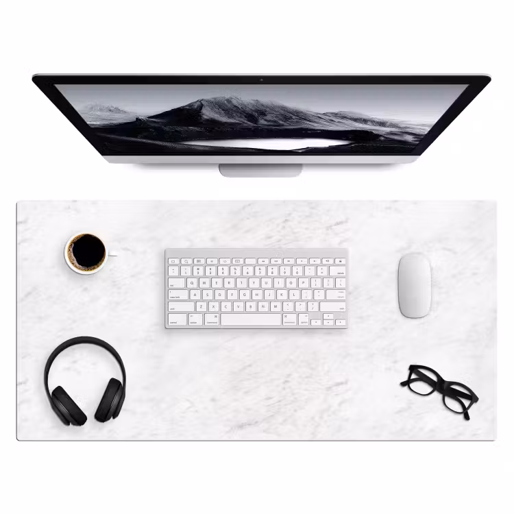 Bureau onderlegger - Wit - Marmer - Grijze aders — 4