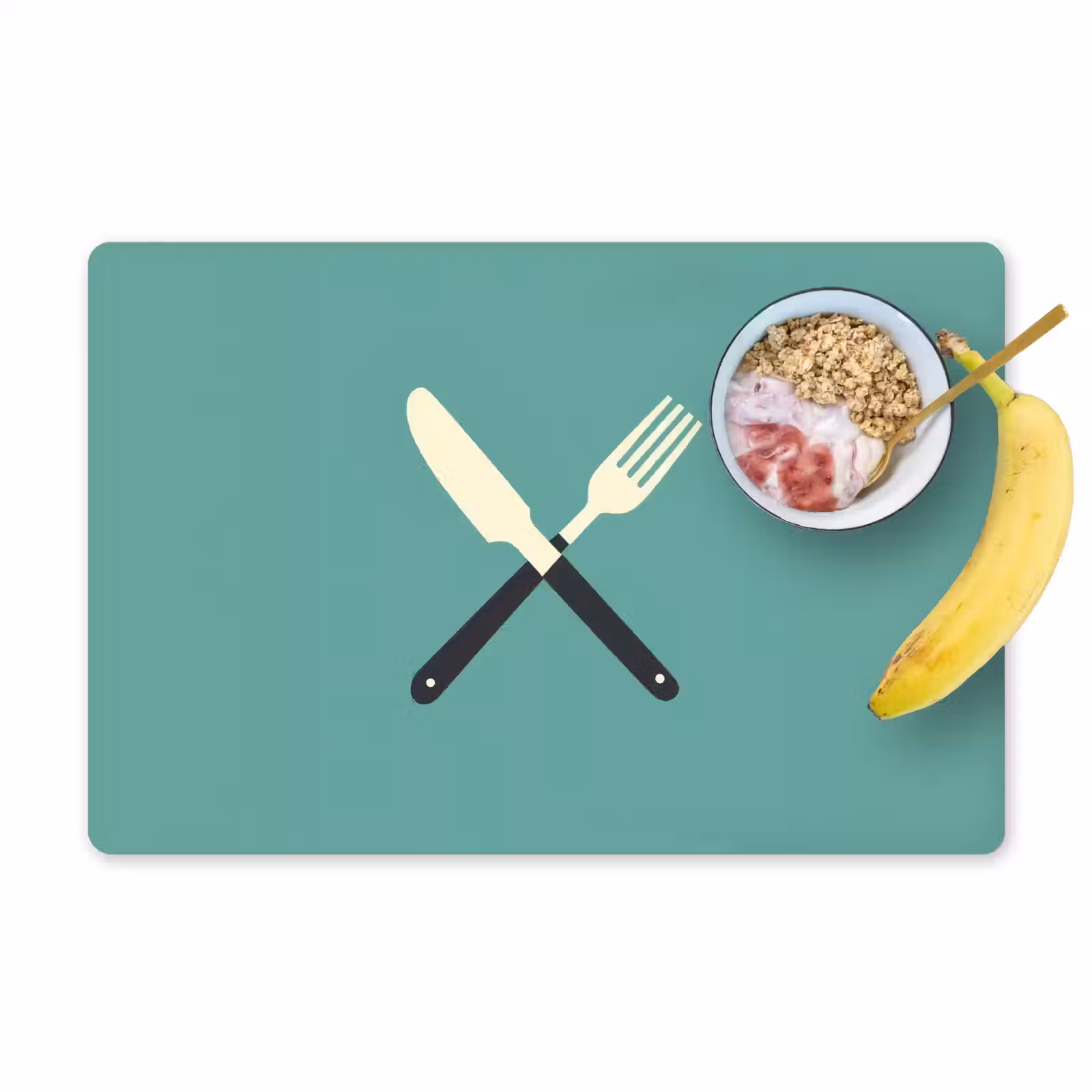 Placemat - 6 stuks - Illustratie - Blauw - Bestek — 1