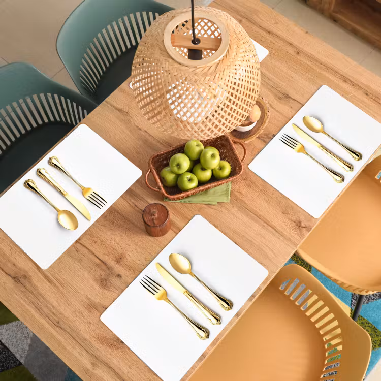 Placemat - 6 stuks - Bestek - Goud — 6