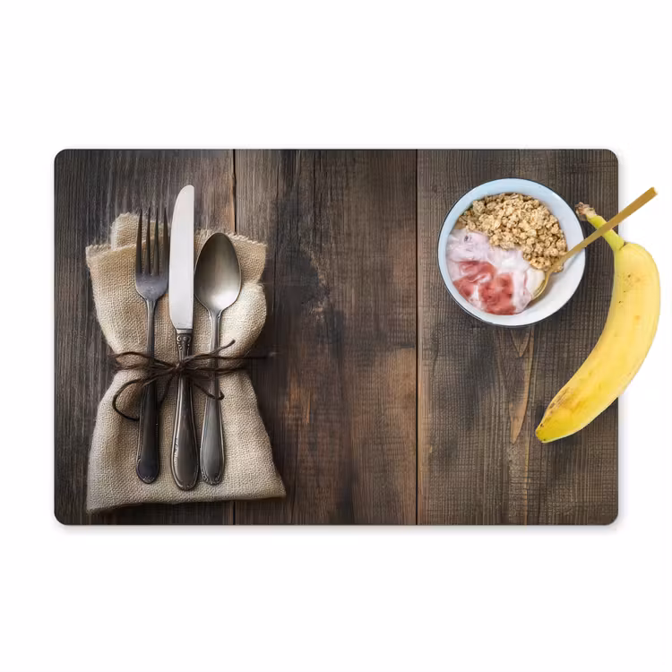 Placemat - 6 stuks - Bestek - Strikje - Zilver — 1