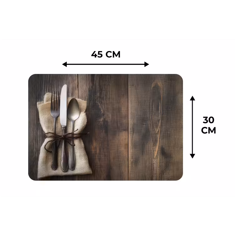 Placemat - 6 stuks - Bestek - Strikje - Zilver — 3