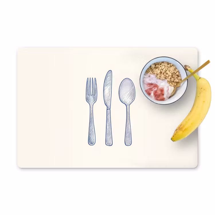 Placemat - 6 stuks - Blauw - Bestek - Lijn — 1
