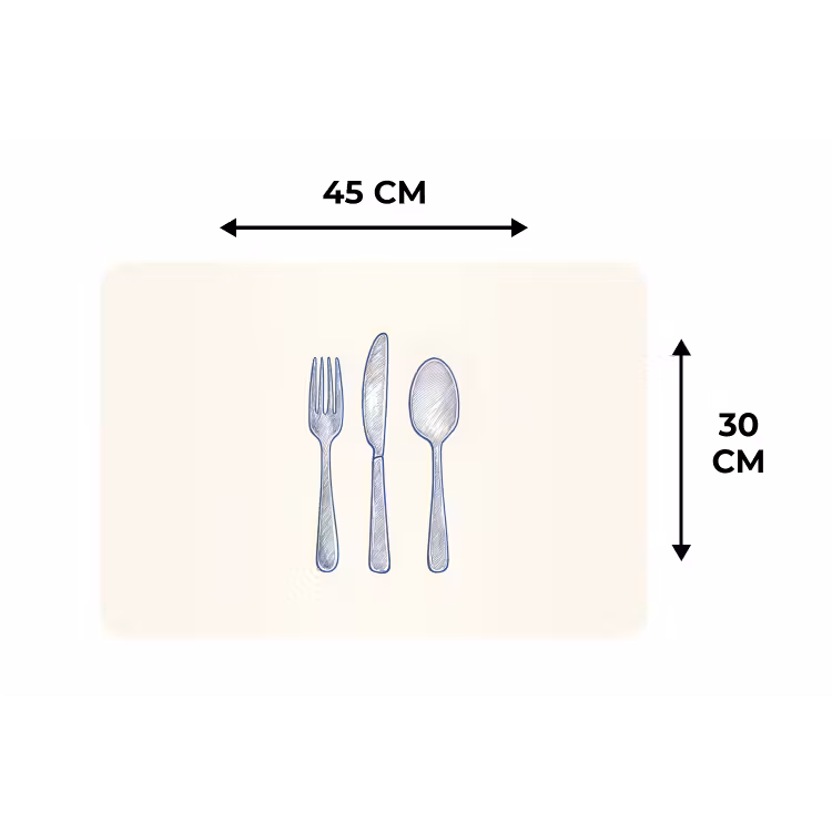 Placemat - 6 stuks - Blauw - Bestek - Lijn — 3