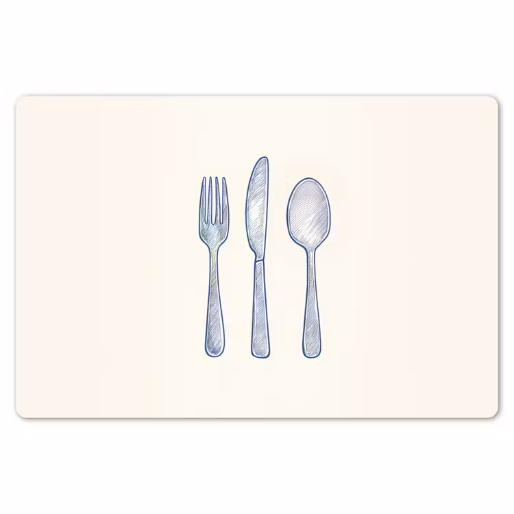 Placemat - 6 stuks - Blauw - Bestek - Lijn — 7