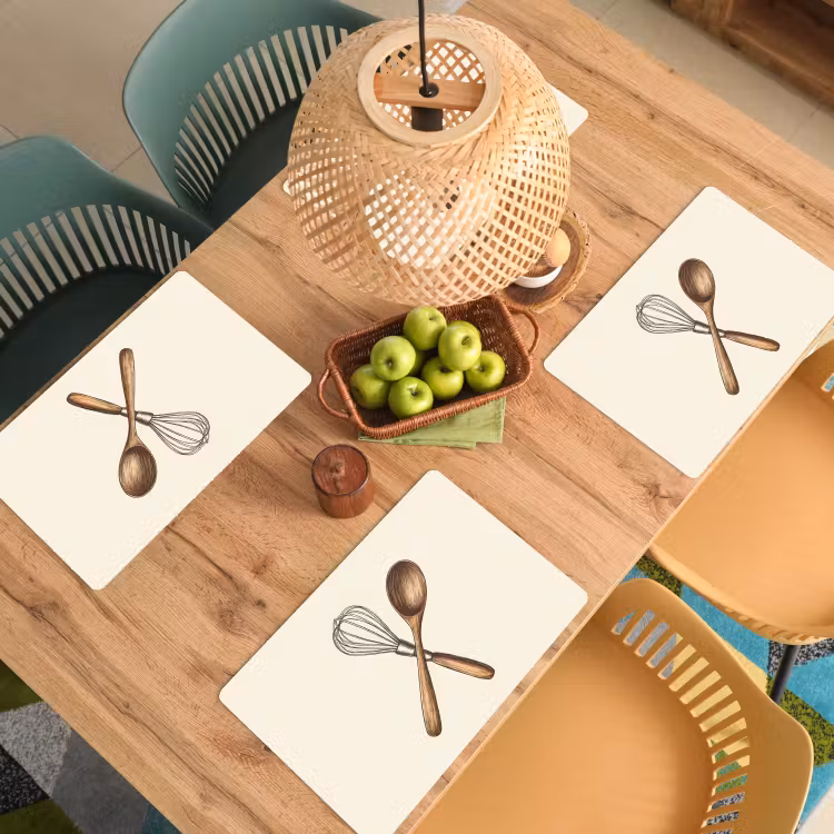 Placemat - 6 stuks - Garde - Hout - Beige — 6