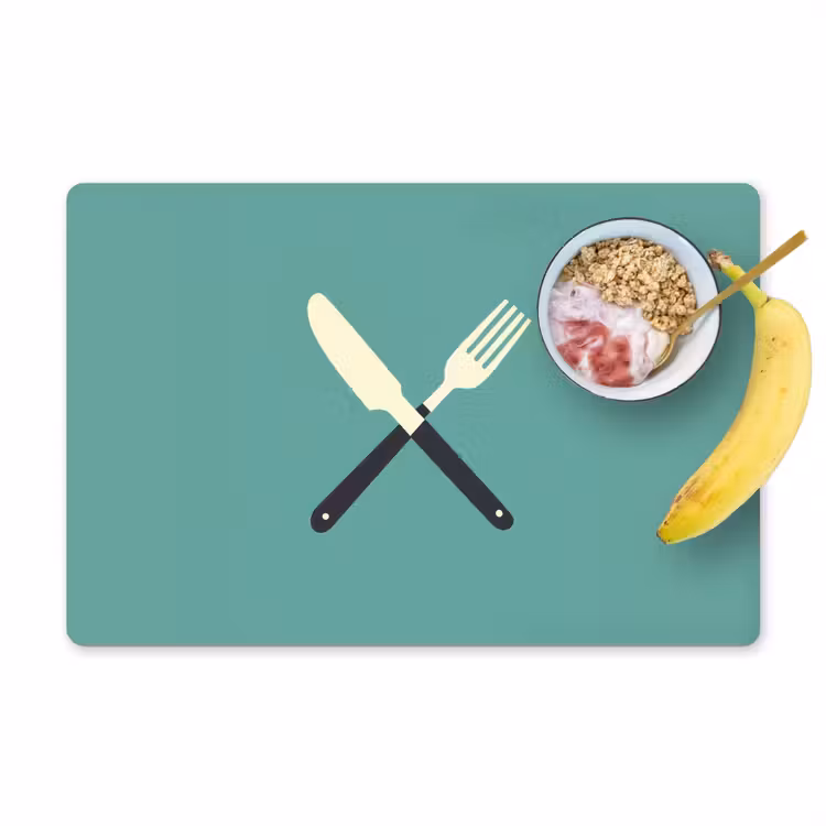 Placemat - 6 stuks - Illustratie - Blauw - Bestek — 1