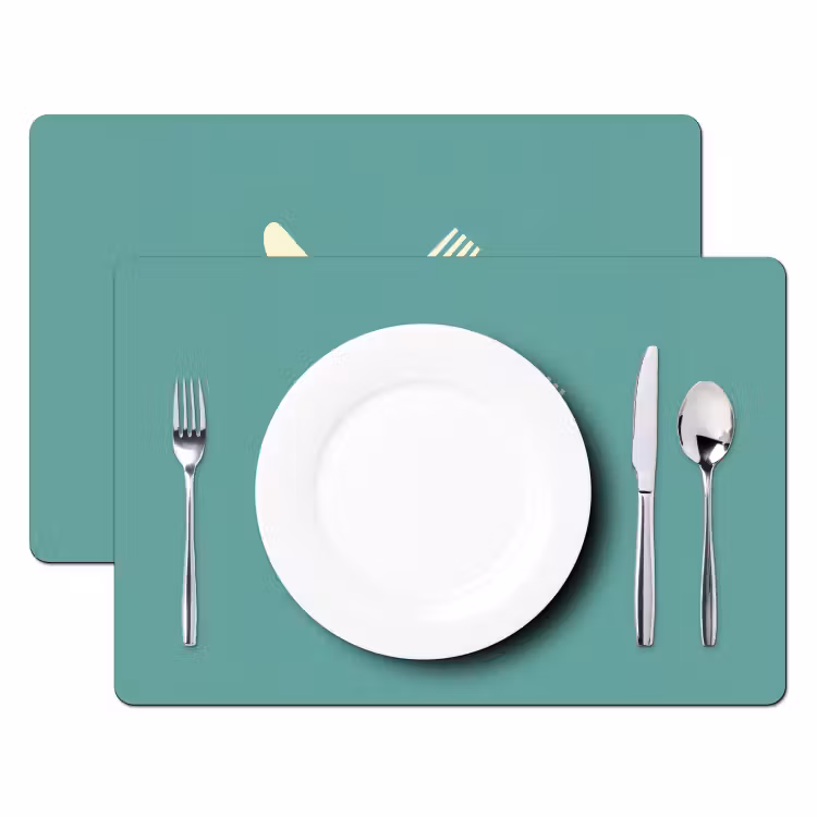 Placemat - 6 stuks - Illustratie - Blauw - Bestek — 2