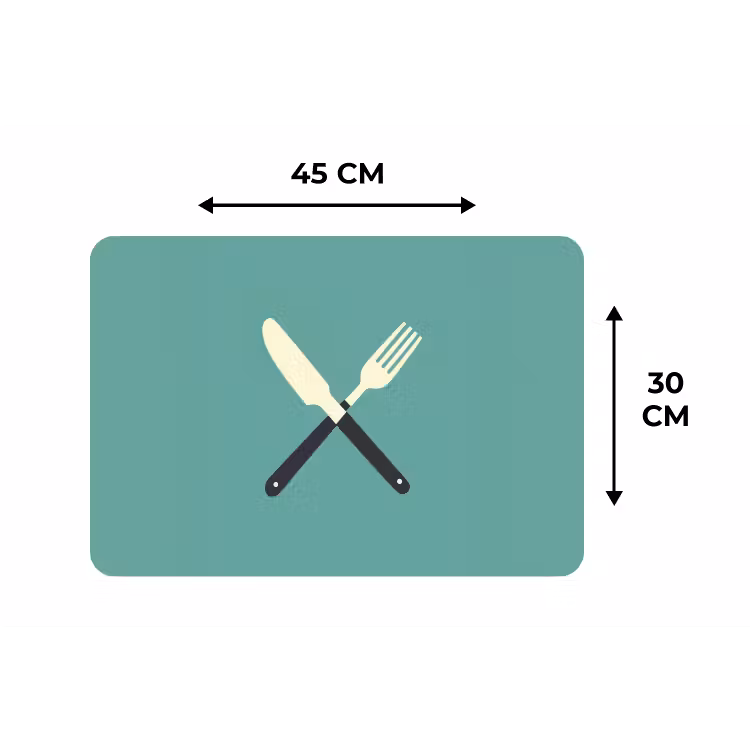 Placemat - 6 stuks - Illustratie - Blauw - Bestek — 3