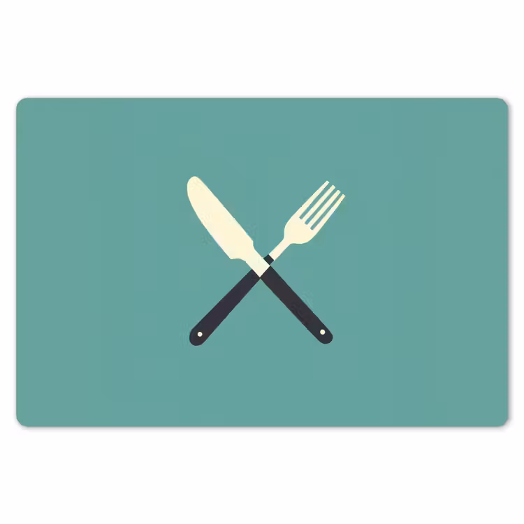 Placemat - 6 stuks - Illustratie - Blauw - Bestek — 7