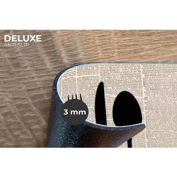 Placemat - 6 stuks - Zwart - Krant - Bestek — 4