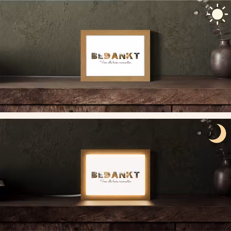 Gepersonaliseerde Lightbox - Bedankt - Lettercollage — 5