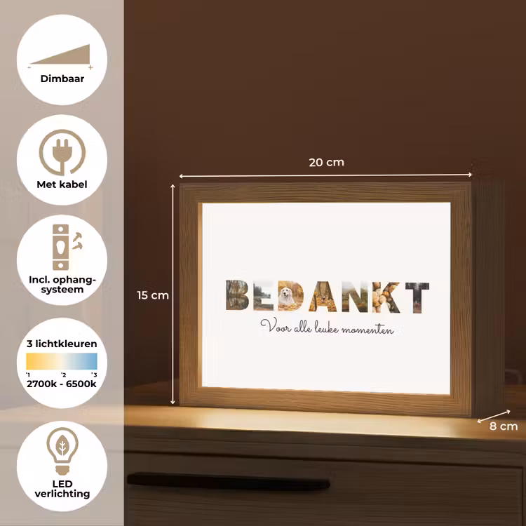Gepersonaliseerde Lightbox - Bedankt - Lettercollage — 6